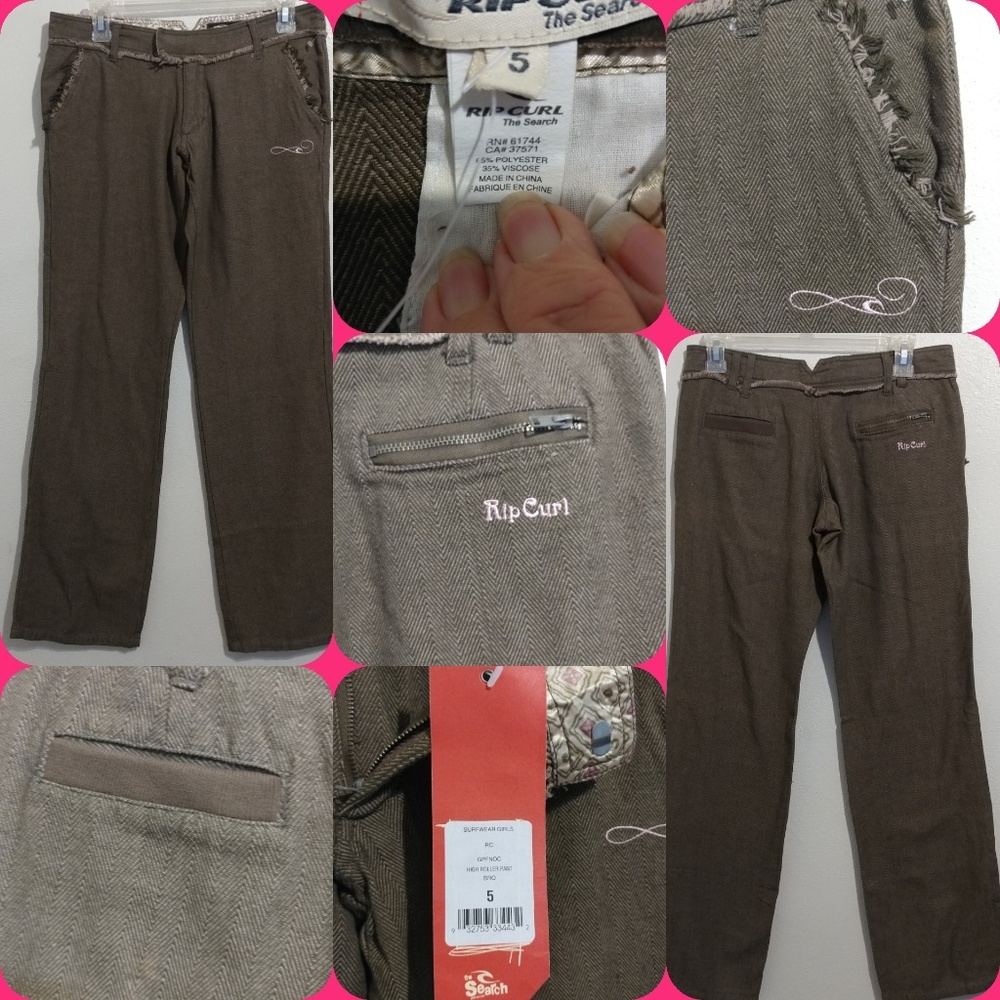 NWT RIP CURL JUNIORS PANTS SIZE 5